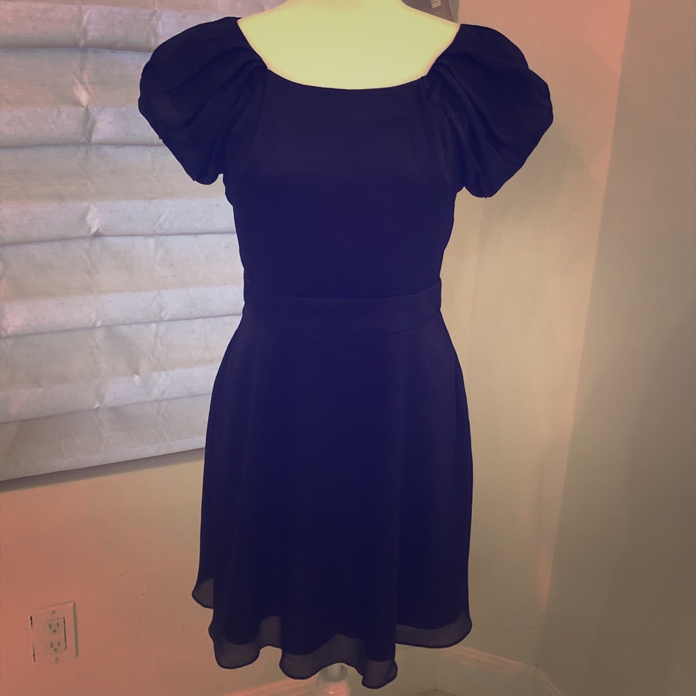 BCBG generation blue/purple v back dress